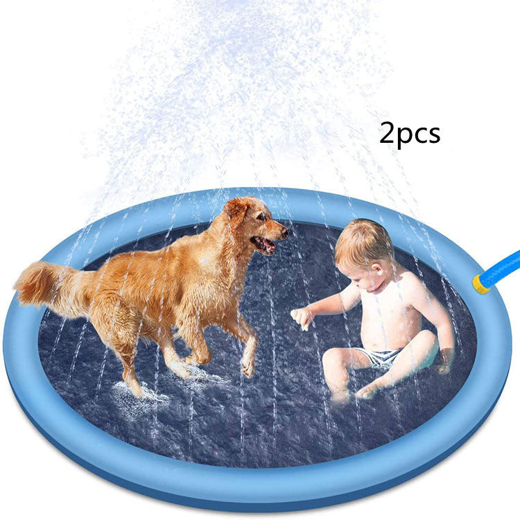 Tapis de jeu antidérapant avec jets d'eau pour enfants et animaux – Piscine extérieure été, fontaine de jardin, jouet d’eau amusant