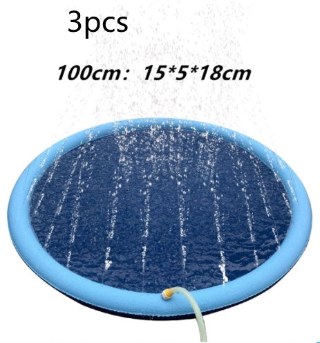 Tapis de jeu antidérapant avec jets d'eau pour enfants et animaux – Piscine extérieure été, fontaine de jardin, jouet d’eau amusant