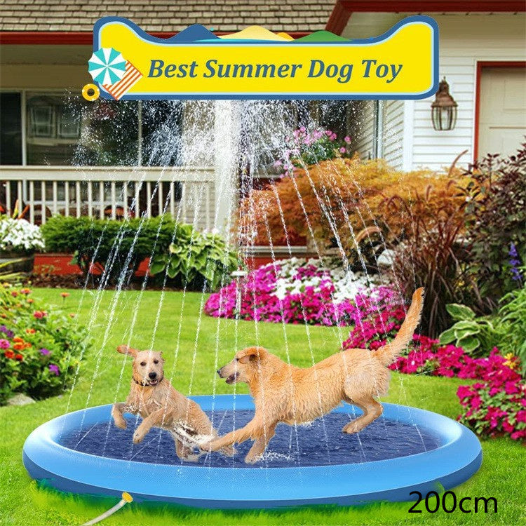 Tapis de jeu antidérapant avec jets d'eau pour enfants et animaux – Piscine extérieure été, fontaine de jardin, jouet d’eau amusant