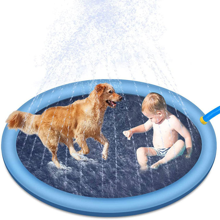 Tapis de jeu antidérapant avec jets d'eau pour enfants et animaux – Piscine extérieure été, fontaine de jardin, jouet d’eau amusant
