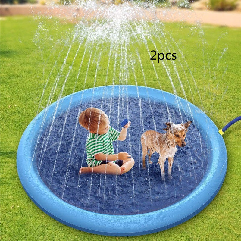 Tapis de jeu antidérapant avec jets d'eau pour enfants et animaux – Piscine extérieure été, fontaine de jardin, jouet d’eau amusant