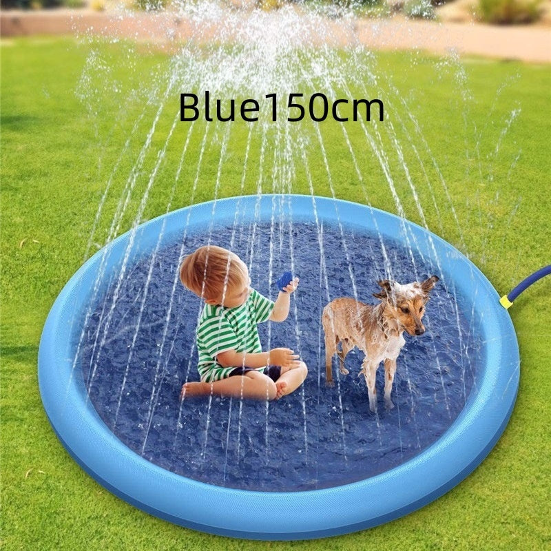 Tapis de jeu antidérapant avec jets d'eau pour enfants et animaux – Piscine extérieure été, fontaine de jardin, jouet d’eau amusant